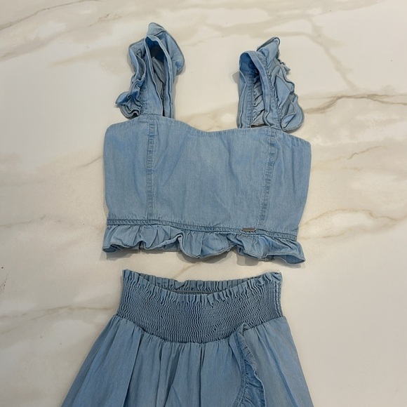Girls Blue Ruffled set - Picture 4 of 5